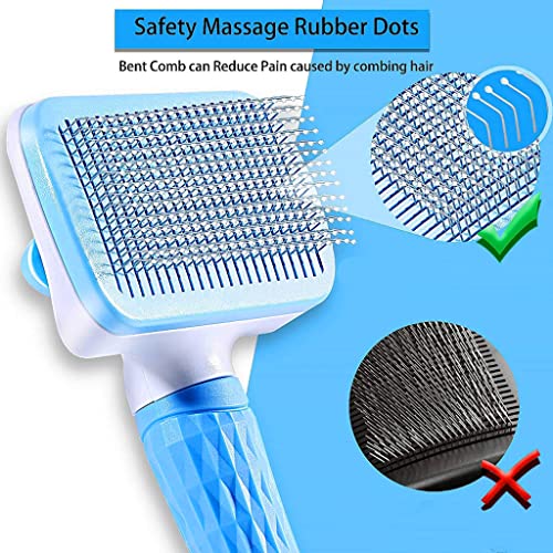 Qpets® Slicker Dog Comb Hair Brush Pet Grooming Massaging Use to Clean Loose Fur Dirt Great for Dogs Cats with Short Medium Long Hair Blue 3PCS Qpets® Slicker Dog Comb Hair Brush Pet Grooming Massaging Use to Clean Loose Fur Dirt Great for Dogs Cats with Short Medium Long Hair Blue 3PCS